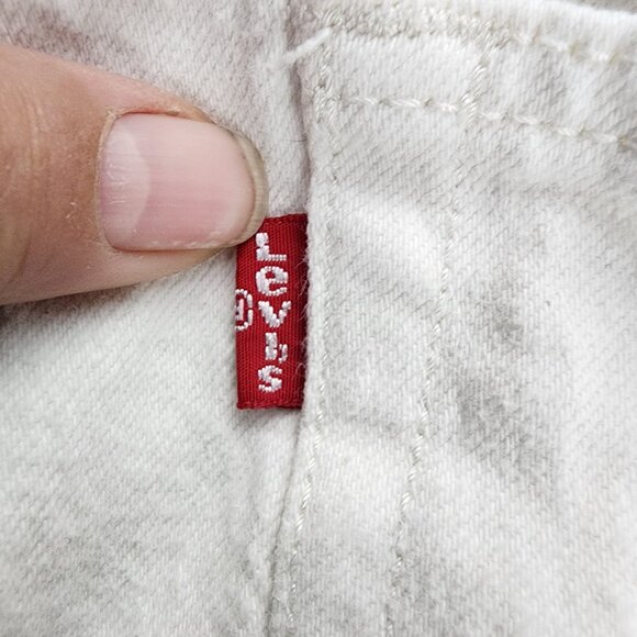 Levis Shorts Womens 32 501 White Stretch High Rise Button Fly Denim Jean *GUC* - Picture 10 of 16